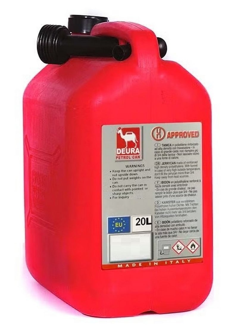 DEURA Petrol Can With Funnel Un Approved Capacity 20L - Image 1